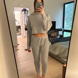 ALO Yoga Gray Ribbed Jogger Set